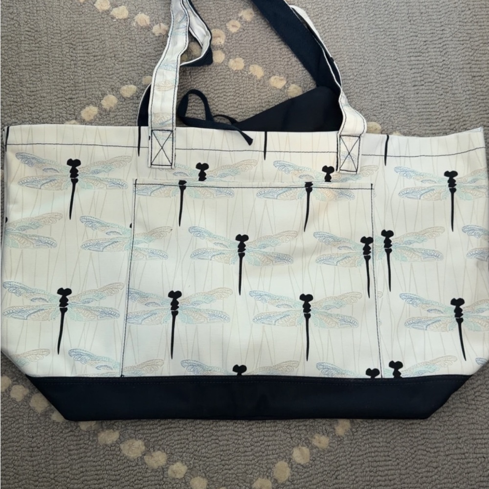 Stylish Cream and Black Tote Bag